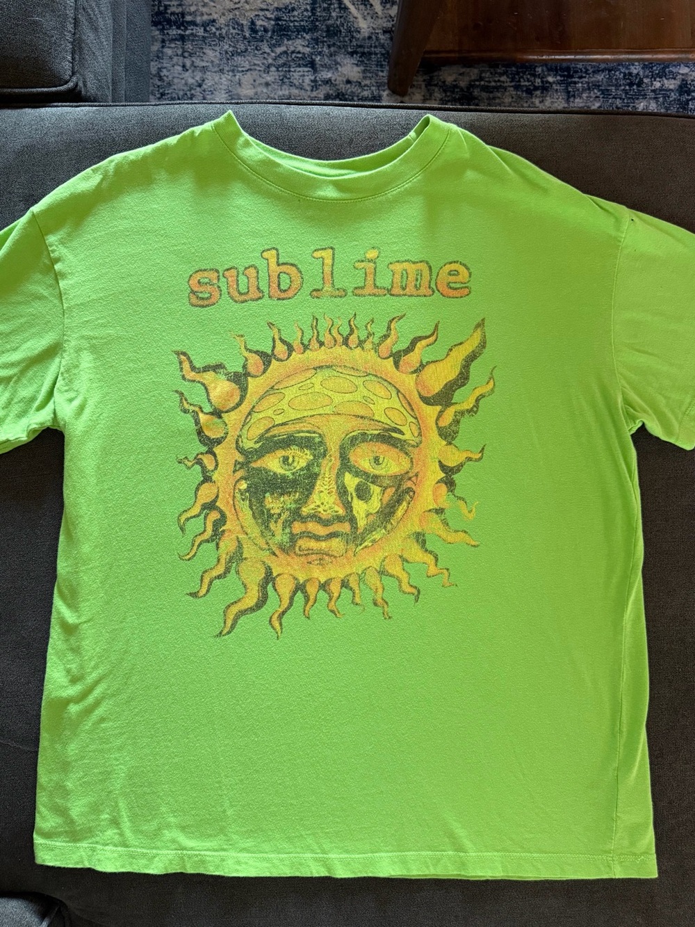 Neon Green Sublime Sun Graphic Tee-L